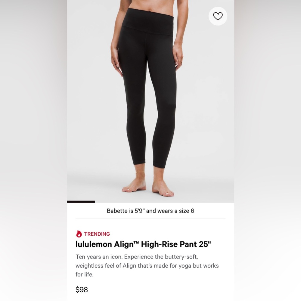 Lululemon Align Leggings 25”